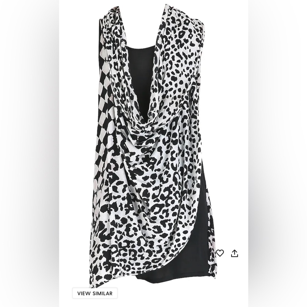 Alexander McQueen black and white cotton jersey dress.